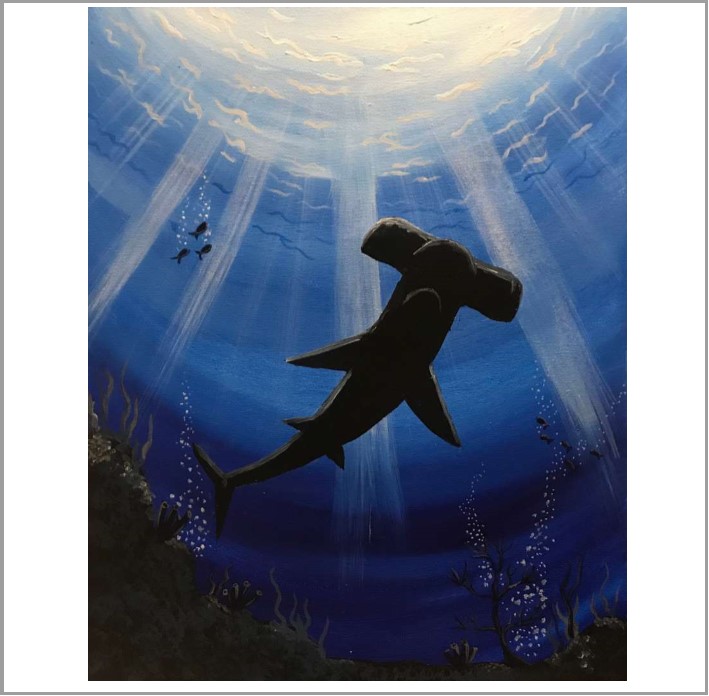 Hammerhead in the blue